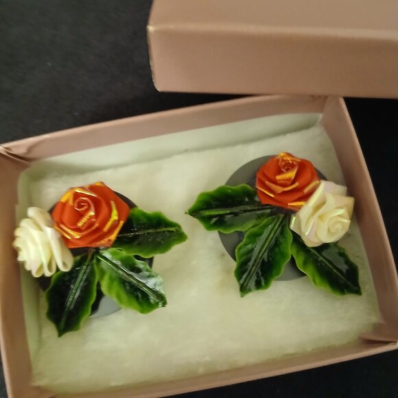 Holiday Floral Earrings - Picture 2 of 4